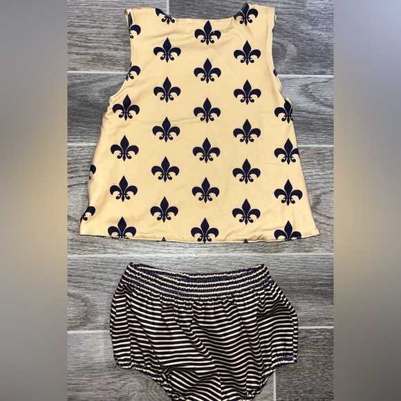 Fluer de lis diaper set - Picture 3 of 3